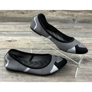 Skechers Shoes Memory Foam Loafers Black & White Ballet Flats Women's Size 9